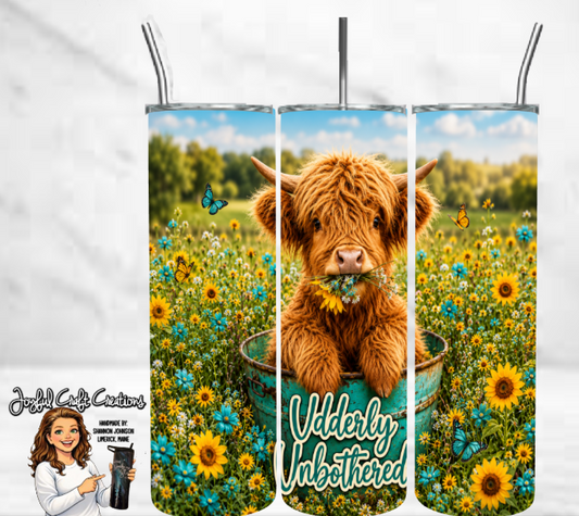 Udderly Unbothered Highland Cow Sublimation Tumbler