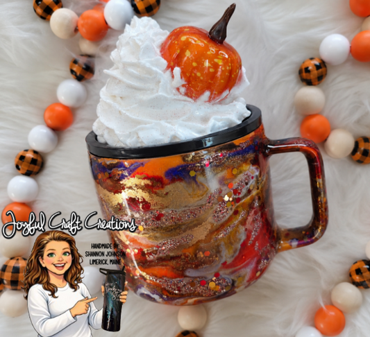 Fall Vibe Alcohol Ink 12 oz Mug Ready to Ship