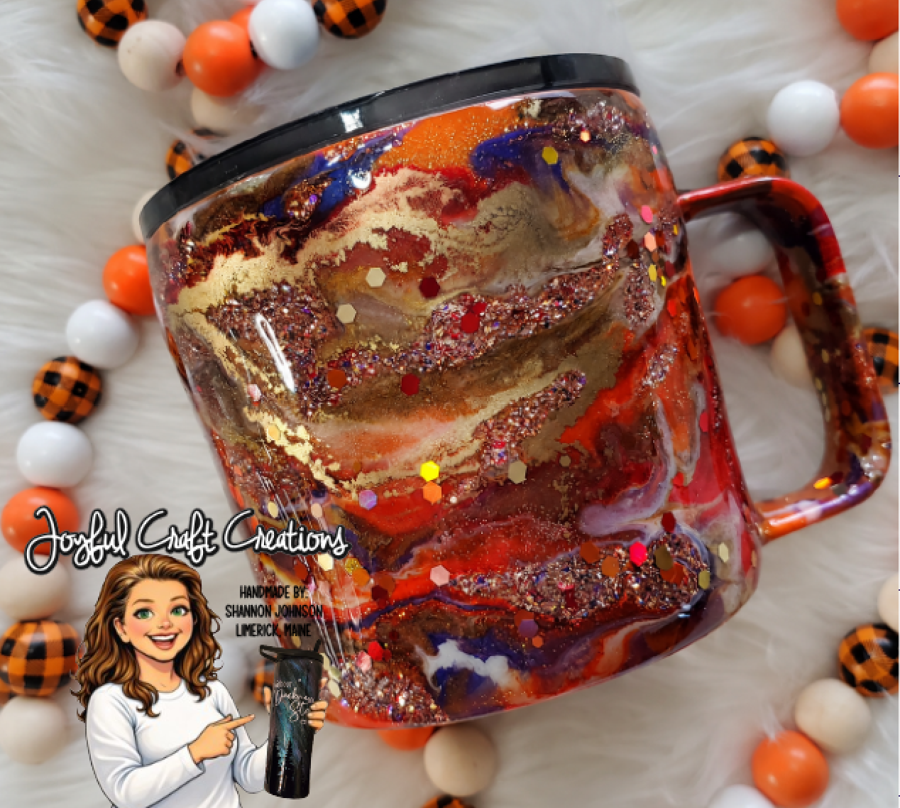 Fall Vibe Alcohol Ink 12 oz Mug Ready to Ship