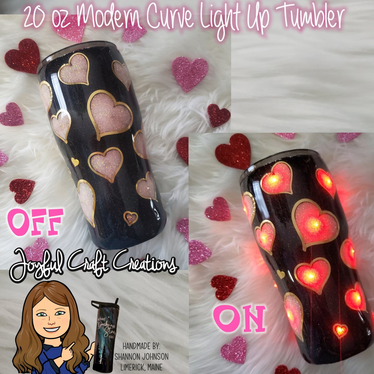 Light Up Tumbler - Hearts