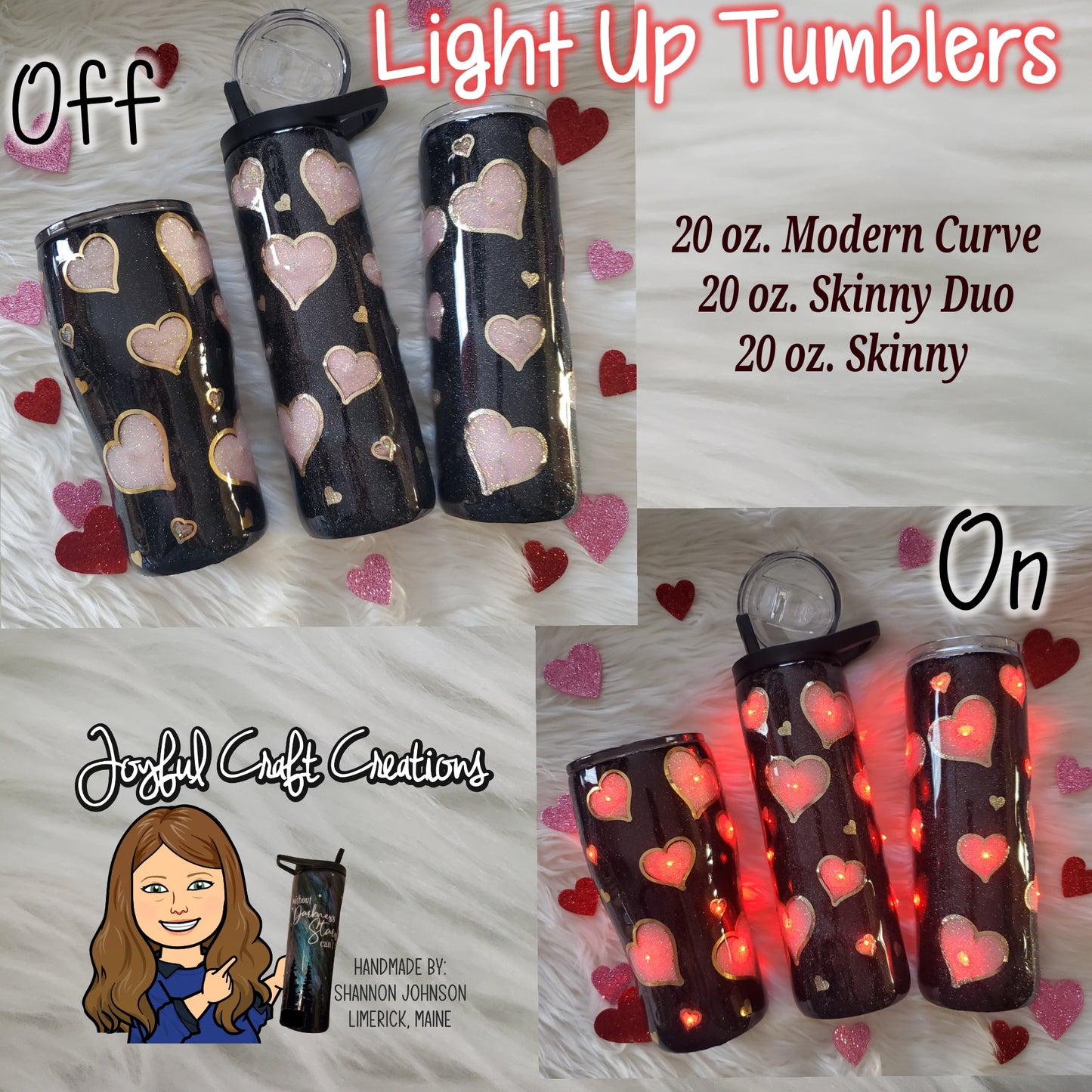 Light Up Tumbler - Hearts