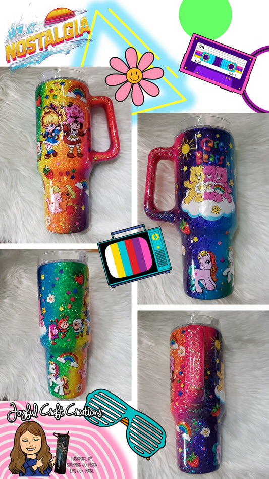 80s Rainbow Nostalgic Childhood Cartoon Tumbler
