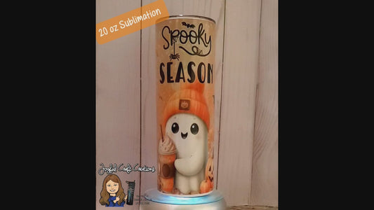 Fall Ghost Pumpkin Spice Sublimation Tumbler