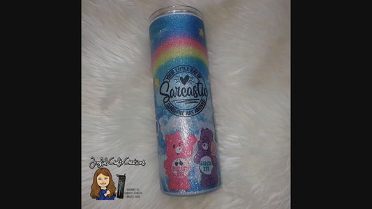 Sassy Swear Bear Glitter Sublimation 20 oz Tumbler