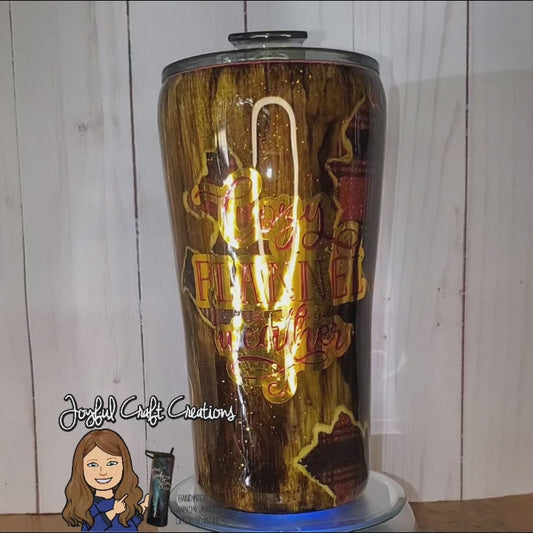 Cozy Flannel Weather Tumbler 20 oz Taper