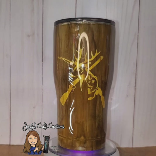 Hunting Fishing Woodgrain 20 oz Tumbler