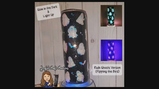 Light Up Tumbler - Ghosts "Flipping the Bird" Glow in the Dark