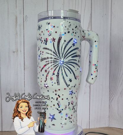 30 oz Light-Up Fireworks Tumbler Ready to Ship
